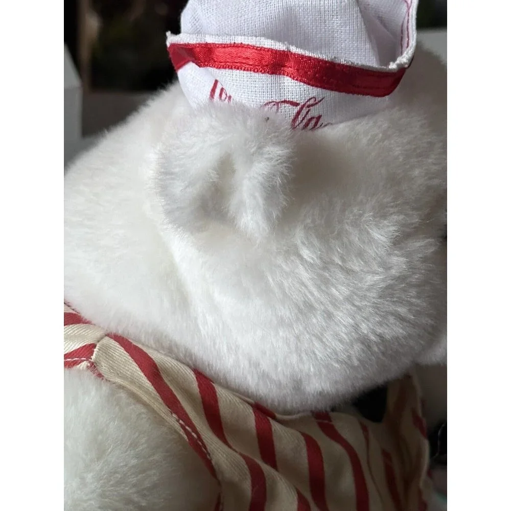 1998 Coca‎ Cola Polar Bear Plush Soda jerk Hat Vest & Coke Bottle Original Tags
